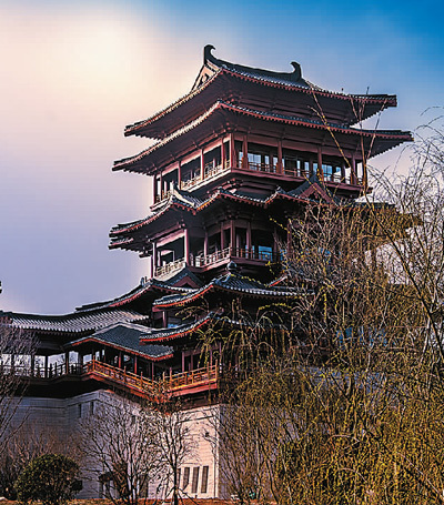 成都世园会主会场最高建筑锦云楼。　　成都东部新区党群工作部供图