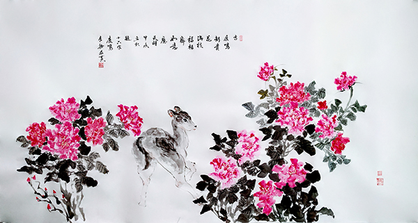 国画《十六字令·鹿鸣》.jpg